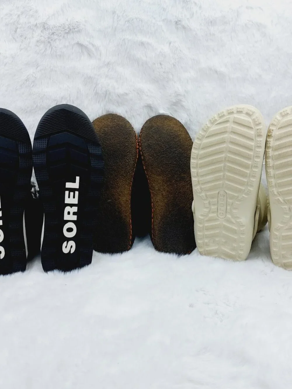 Set of 3 Sorel Crocs Girl's Black Cream Faux-Fur Snow Winter Boots Size US 3